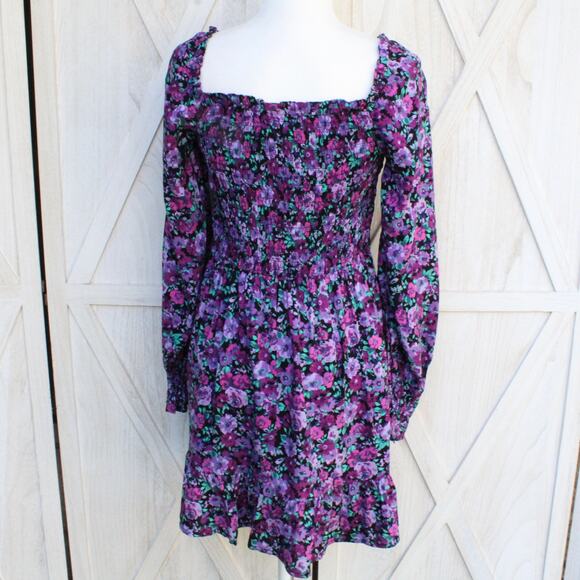 Wild Fable Long Sleeve Floral Mini Dress M - Picture 7 of 13
